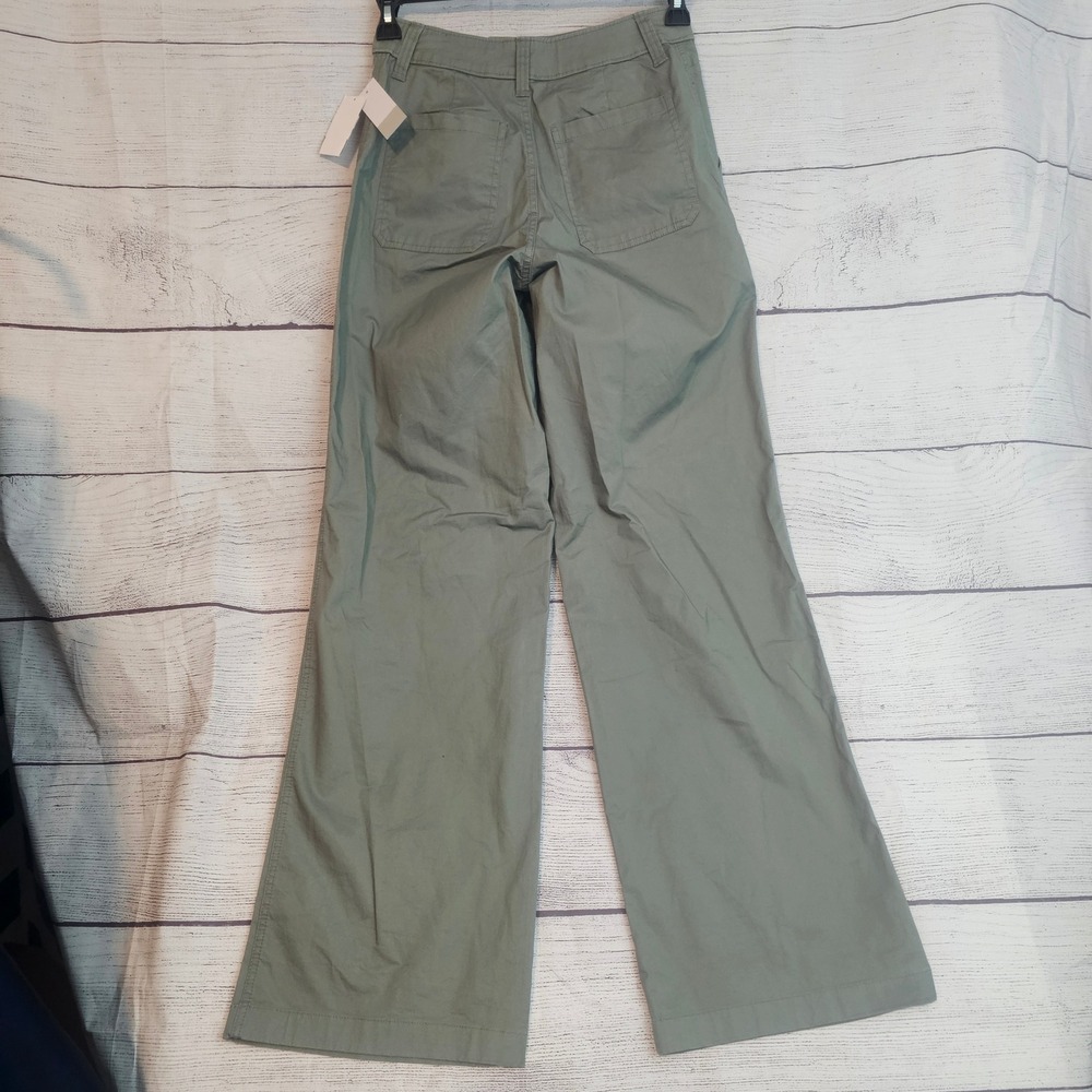 BP. Nordstrom Size 25 Sage Green Wide Leg Flat Front Chino Pants 1114 - Picture 2 of 6